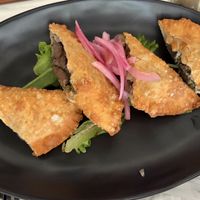 plant based homemade empanadillas!  at Cafe Berlin in San Juan