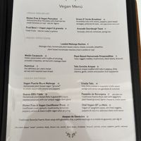 vegan menu!  at Cafe Berlin in San Juan