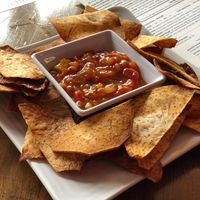 Malanga with mango salsa at Cafe Berlin in San Juan