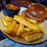 Kids burger and beans (January 2025) at The Starling Cloud in Aberystwyth