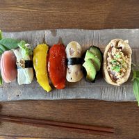 Vegetable sushi lunch portion.  at Uka Shokudo in Teshima