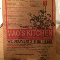 they deliver too at Mao's Kitchen in Venice