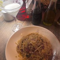 The spaghetti scuie scuie was amazing! Very flavoursome and a generous portion, also had a lovely coconut daiquiri.  at Posillipo - Faversham in Faversham