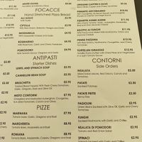Vegan menu  at Posillipo - Faversham in Faversham