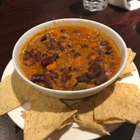 Vegan chilli at Snakes & Lattes - Bloor St in Toronto