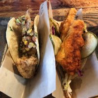 Beer battered cauliflower and Nashville hot without the cream sauces  at Velvet Taco in Fort Worth