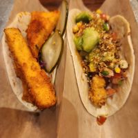 Fried tofu & fried cauliflower tacos at Velvet Taco in Fort Worth