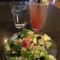 Salad with the pasta vegetarian (cheese) at The Raven Grill in Gardiner