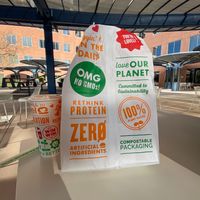 Bag + Eating area on the roof of Whole Foods! at Next Level Burger - Austin in Austin