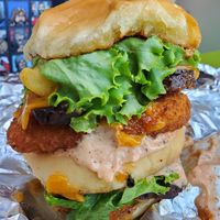 Beyond Chicken Animal Burger at Next Level Burger - Austin in Austin