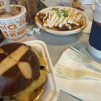 Cheezy burger, chili cheese fries and a peanut butter chocolate milkshake… YUMM  at Next Level Burger - Austin in Austin