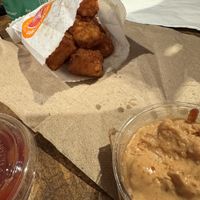 Tater tots with chipotle mayo  at Next Level Burger - Austin in Austin