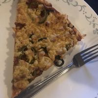 Pepperoni, jalapeño, olive (very spicy!)  at Vegan Pizza House in Surrey