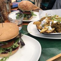 Vegan homie burger and vegan loaded fries  at The Citadel in Whanganui