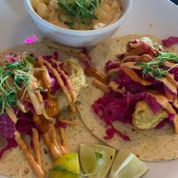Battered avocado tacos at Poki Poblano in Albuquerque