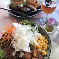 budha bowl and bean burger  at Avit in Athens