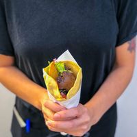 Mushroom gyros wrap at Avit in Athens