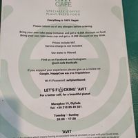 Avit menu at Avit in Athens