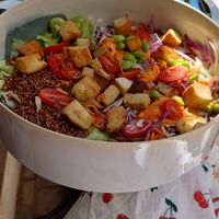 Satay salad at Avit in Athens