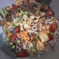 Kinoa satay saladd  at Avit in Athens