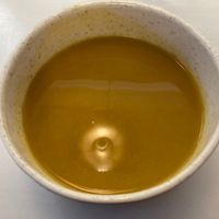 Carrot lime soup  at Avit in Athens