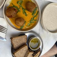 Arancini Rice balls stuffed with bacon. yum at Avit in Athens