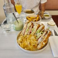 Club sandwich and gazpacho at Avit in Athens