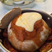 Meatball bread bowl at Avit in Athens