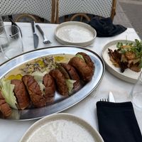 Sliders (but were full size burgers!), moussaka   at Avit in Athens