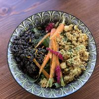 Buddha Bowl of the day! Beluga lentils!  at Avit in Athens