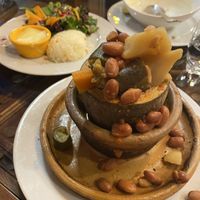 Clay pot kebab (comes with rice, mashed potatoes & a very tasty salad)  at Fat Boys in Goreme