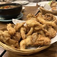 Fried angel mushrooms  at Thamna Hometaurant in Bangkok