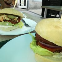 Napoli burger and beyond burger at Napoli in Hodonin