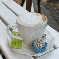 Cappuccino with almond milk ☕️ at Ćao Šećeru in Belgrade