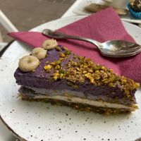 Raw blueberry and pistachio cake  at Ćao Šećeru in Belgrade