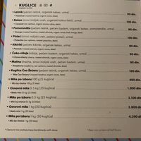 Menu  at Ćao Šećeru in Belgrade