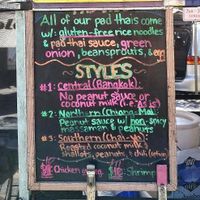Menu at The Pad Thai Stand in San Diego