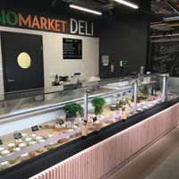Deli counter at Biomarket Deli in Tallinn
