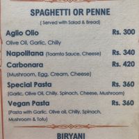 Menu  at Rest Point Cafe in Pokhara
