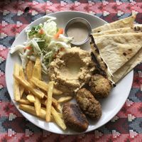 Mediterranean platter. Doesn't come with fattoush or olives like on the menu and had much better falafel elsewhere in Pokhara (Flying Spirit, Chat n Chill or Joy’s) at Rest Point Cafe in Pokhara