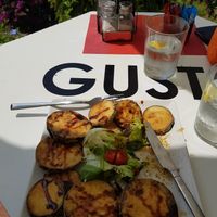 Aubergine with cane honey (nb this is not honey!!! Made from cane sugar) at Gusto in Frigiliana
