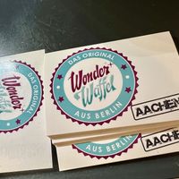 sticker  at Wonder Waffel in Aachen