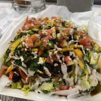 Mushroom patty salad   at New Life in Grand Bahama