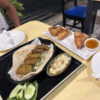 Falafel wrap, samosa’s and salad  at Persian Palate - Mango Square in Cebu