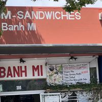 Sign from street advertising vegan options   at M Sandwiches in San Mateo