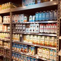 Plant milks at Whole Foods Market in New York City