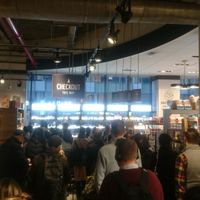 Long cue at Whole Foods Market in New York City