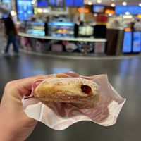 Vegan simple donut with strawberry filling  at Dunkin' - ION Orchard in Central Singapore