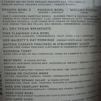 Breakfast menu at Mudra in Ubud