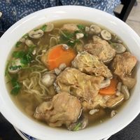 Wonton yellow noodles   at Veggie Life Restaurant in South El Monte